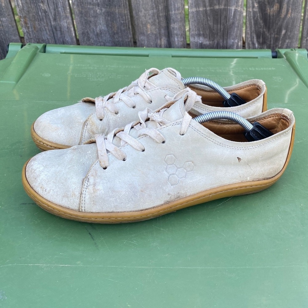Vivobarefoot Soul of Africa Leather Barefoot Sneakers Off White EUR 40L Womens